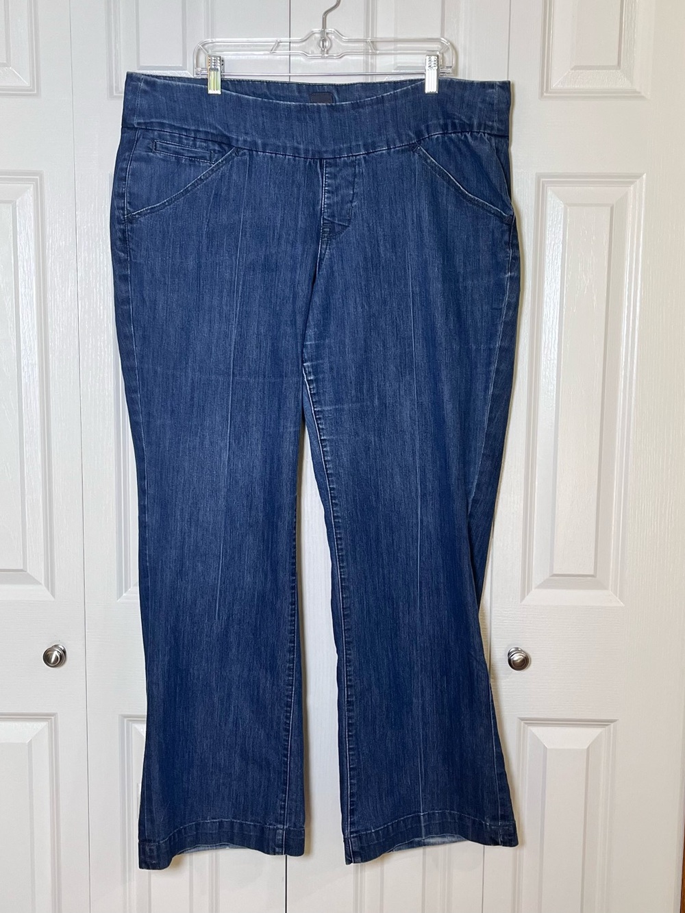 Jag Jeans Women's Dark Blue Wide Leg Pull-On HighRise Trousers Curvvfit Size 18W